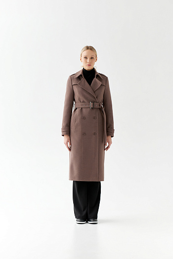 5 Пальто женское демисезонное 25797 (кофе)