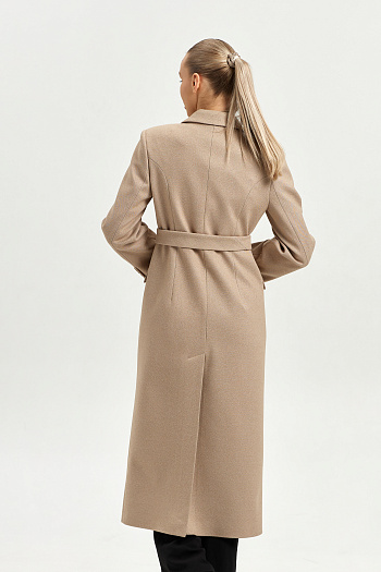 6 Пальто женское демисезонное 26895 (бежевый точка)