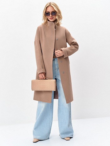 3 Пальто женское демисезонное 27103 (бежевый)