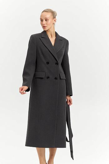 9 Пальто женское демисезонное 26895 (базальт/рубчик)