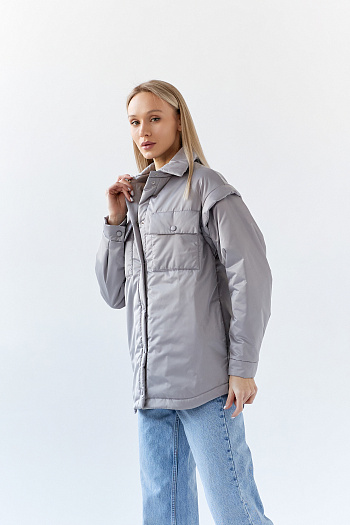 4 Куртка женская демисезонная 25983 (серый опал)