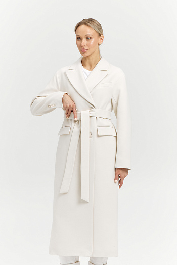 9 Пальто женское демисезонное 26102 (молочный/рубчик)