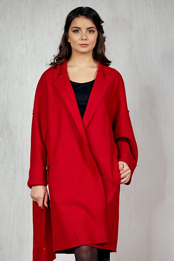 3 Пальто 19111 (красный/вареная шерсть) 