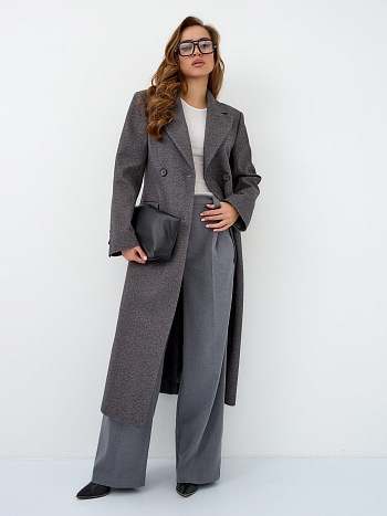 2 Пальто женское демисезонное 26895 (серый точка)