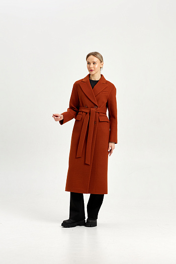 7 Пальто женское демисезонное 26102 (кирпичный)