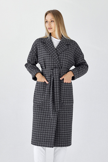 8 Пальто женское демисезонное 25550 (черно-серый)