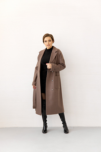 7 Пальто женское демисезонное 20550 (кофе)