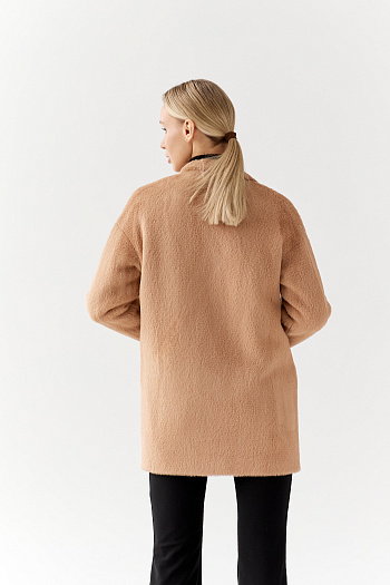 5 Пальто женское демисезонное 25520 (кэмел/тедди)