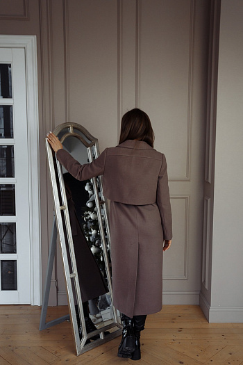 3 Пальто женское демисезонное 22105  (кофе) 