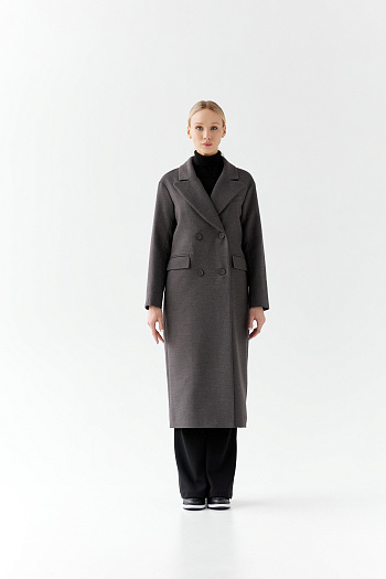 2 Пальто женское демисезонное 24102 (темно-серый)