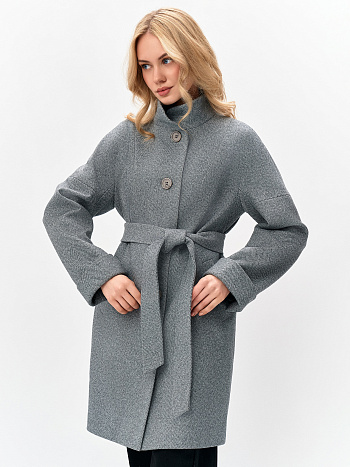 Пальто женское демисезонное 27101 (пепельный/ёлочка)