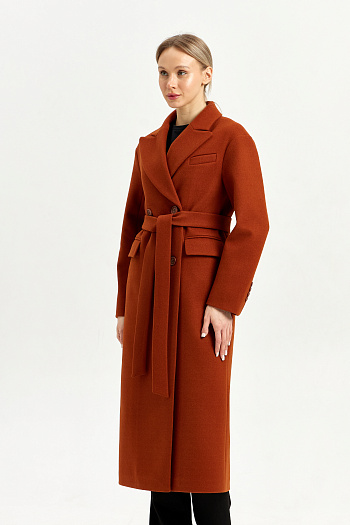 5 Пальто женское демисезонное 26102 (кирпичный)