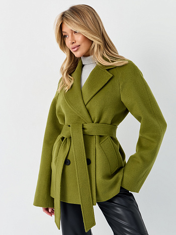 3 Пальто женское демисезонное 27220 (лайм ворсовый)