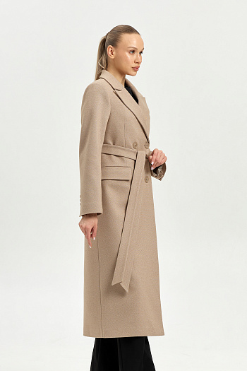 6 Пальто женское демисезонное 26895 (бежевый точка)