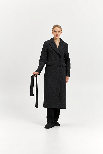 6 Пальто женское демисезонное 26102 (серый/диагональ)