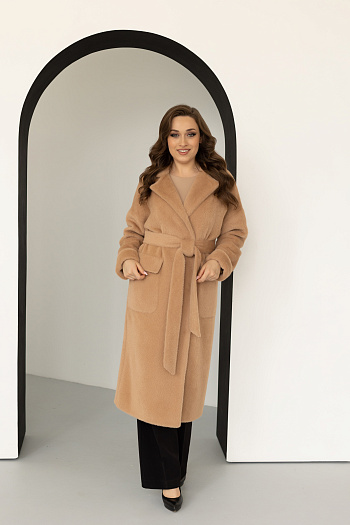 3 Пальто женское демисезонное 24558 (кэмел/тедди))