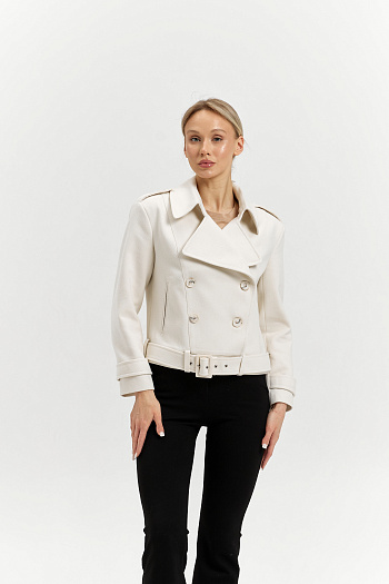 11 Полупальто женское демисезонное 25999 (молочный/рубчик)