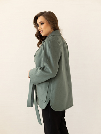 6 Пальто женское демисезонное 25010 (олива)