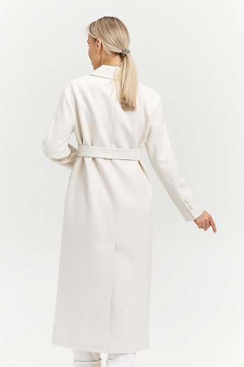 13 Пальто женское демисезонное 26102 (молочный/рубчик)