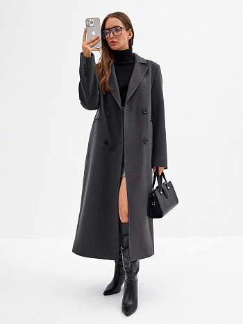 4 Пальто женское демисезонное 26880 (базальт/рубчик)