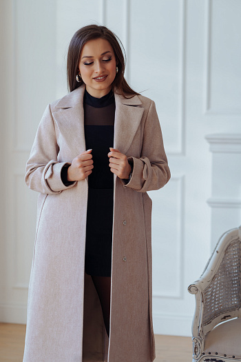 2 Пальто женское демисезонное 22530  (песочный) 