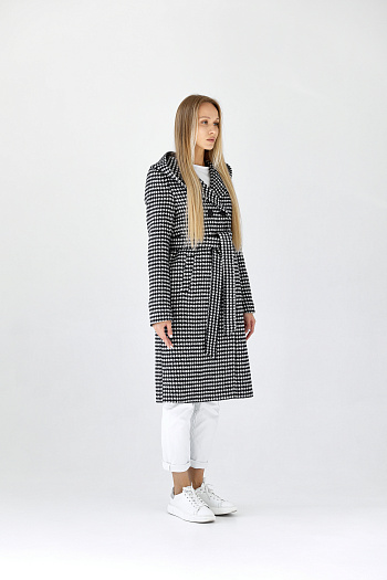 3 Пальто женское демисезонное 25020 (черно-белый)
