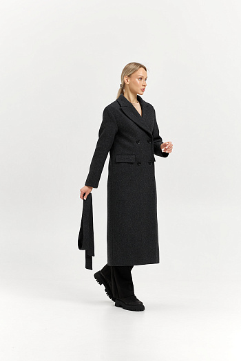 5 Пальто женское демисезонное 26102 (серый/диагональ)