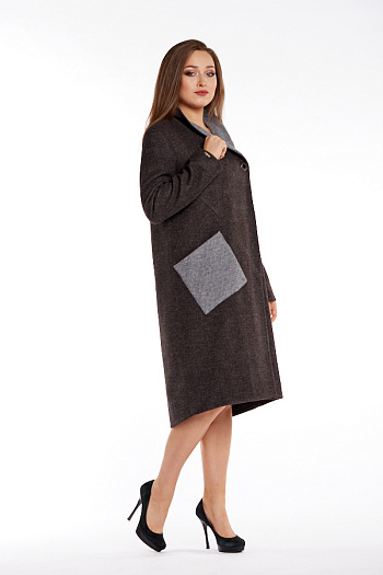 2 Пальто 20240  (черно-серый) 