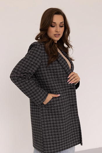 4 Пальто женское демисезонное 24720 (черно-серый)