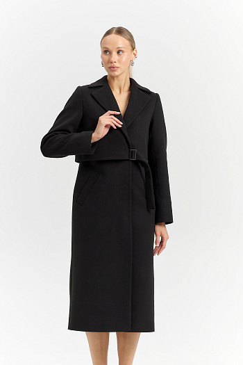 7 Пальто женское демисезонное 27105 (черный )