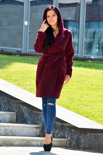 2 Пальто 18910  (бордовый) 