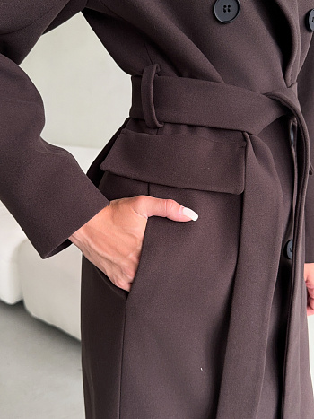 2 Пальто женское демисезонное 26326 (шоколад)