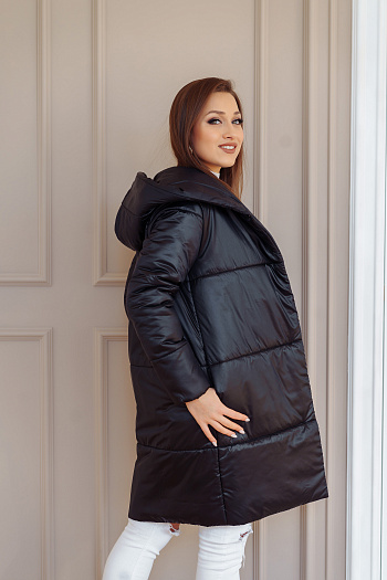 3 Пальто женское демисезонное 21910/б  (черный ) 