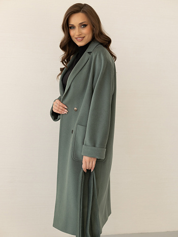 2 Пальто женское демисезонное 24715 (олива)