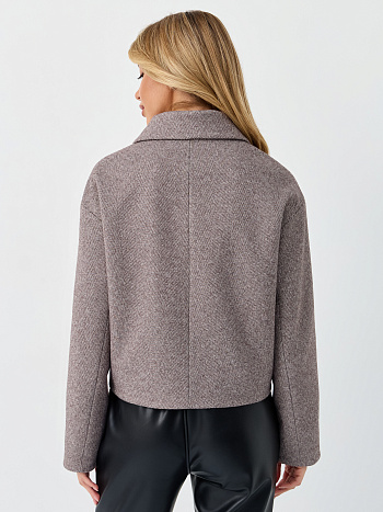 7 Пальто женское демисезонное 28000 (коричневый/ёлочка)