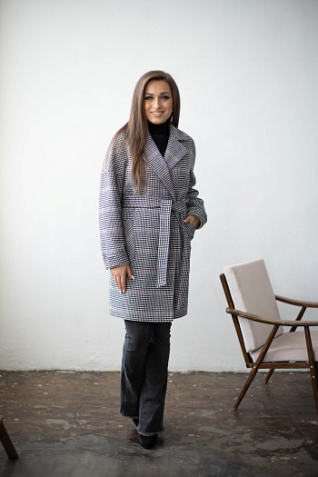 3 Пальто женское демисезонное 22400 (клетка britny)