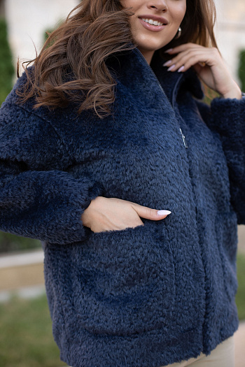 2 Дублёнка женская демисезонная  22765 (синий)