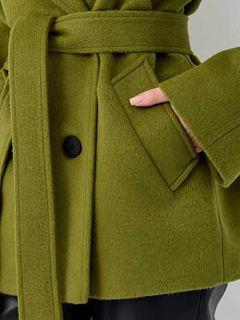 6 Пальто женское демисезонное 27220 (лайм ворсовый)