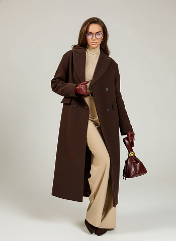 Пальто женское демисезонное 26102 (шоколад)