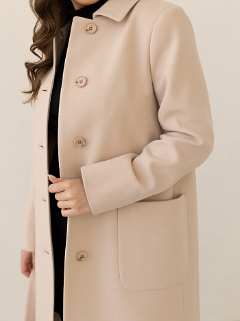 6 Пальто женское демисезонное 24833 (латте)