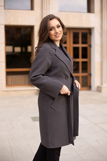 6 Пальто женское демисезонное 23220 (темно-серый)