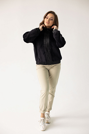 4 Куртка женская демисезонная 23790 (черный/тедди)