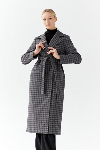 4 Пальто женское демисезонное 24770 (черно-серый)