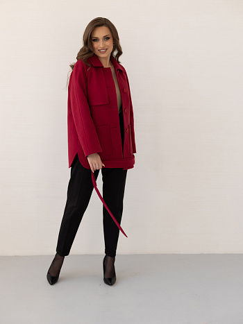 4 Пальто женское демисезонное 25010 (вино)