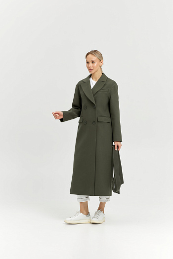 2 Пальто женское демисезонное 26102 (хаки)