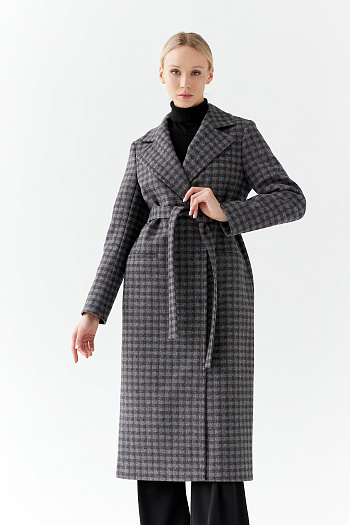 5 Пальто женское демисезонное 24770 (черно-серый)