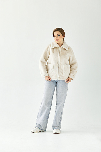 5 Дублёнка женская демисезонная  22765 (бежевый)