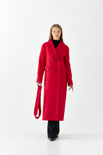 2 Пальто женское демисезонное 26102 (красный)
