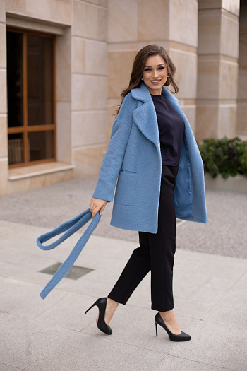 4 Пальто женское демисезонное 23700 (голубой/тедди)