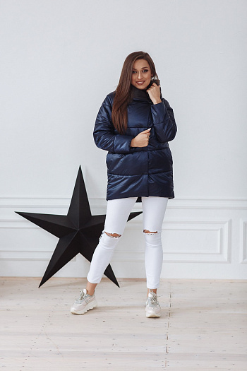 3 Куртка женская демисезонная 22260  (сине-черный) 